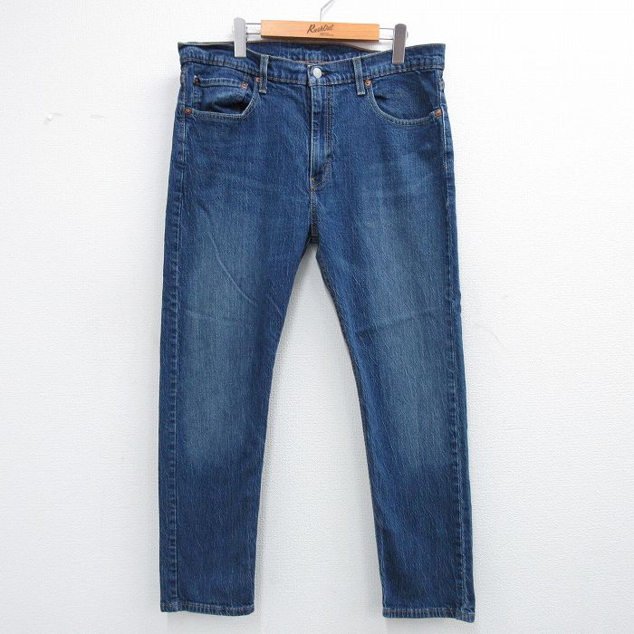 W36★古着 リーバイス Levis 502 ジーンズ メンズ ヒゲ 紺 デニム 25dec04