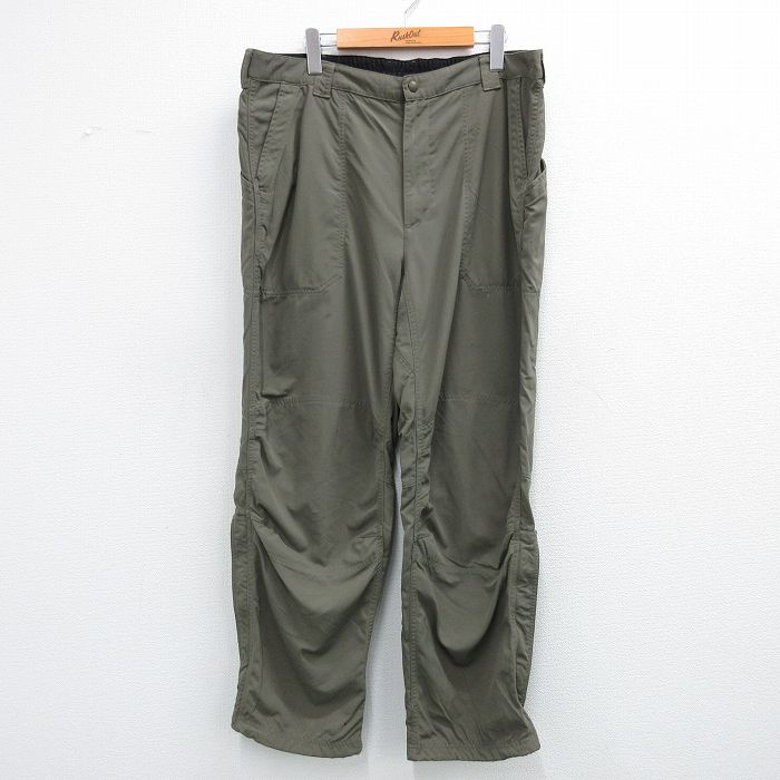 W38★古着 エルエルビーン ナイロン パンツ メンズ 00年代 00s 緑系 25dec04