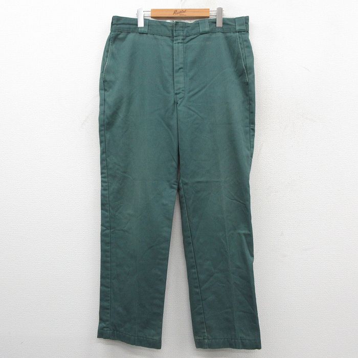 W36★古着 エルエルビーン ワーク パンツ メンズ 80年代 80s USA製 緑 25dec11