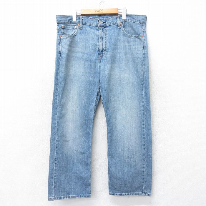 W38★古着 リーバイス Levis 569 ジーンズ メンズ ヒゲ 紺 デニム 25dec16