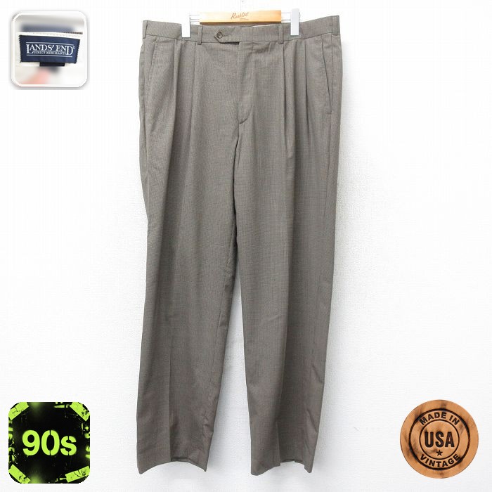 【50%OFF】ランズエンド 90s スラックス ブラウン W37 | 古着