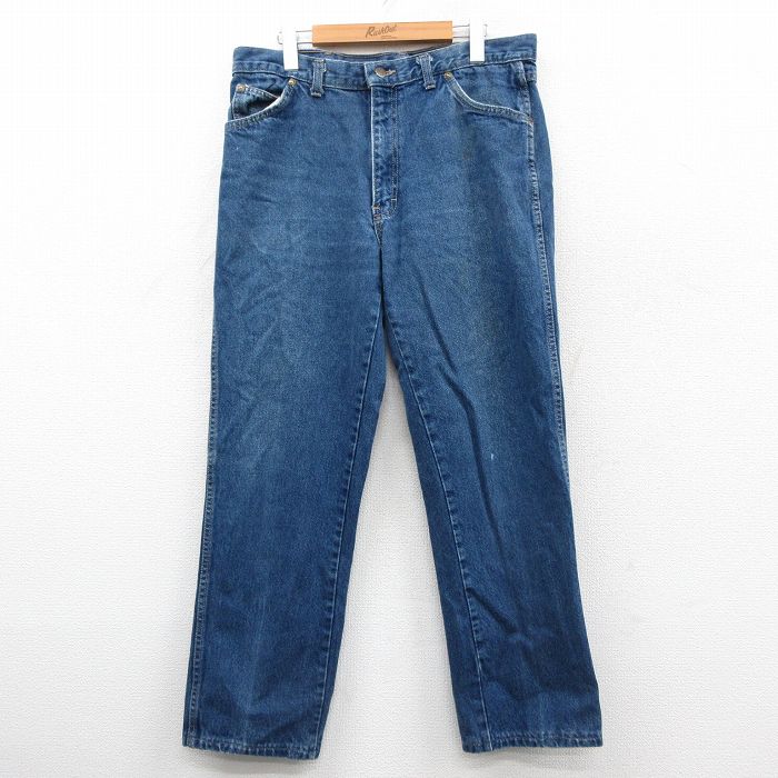 W34★古着 カルバンクライン ジーンズ メンズ 90年代 90s ヒゲ コットン USA製 紺 デニム【spe】 25dec23