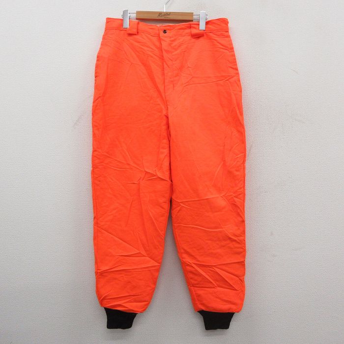 ハンティング 80s パンツ 内側キルティング オレンジ W34 | 古着