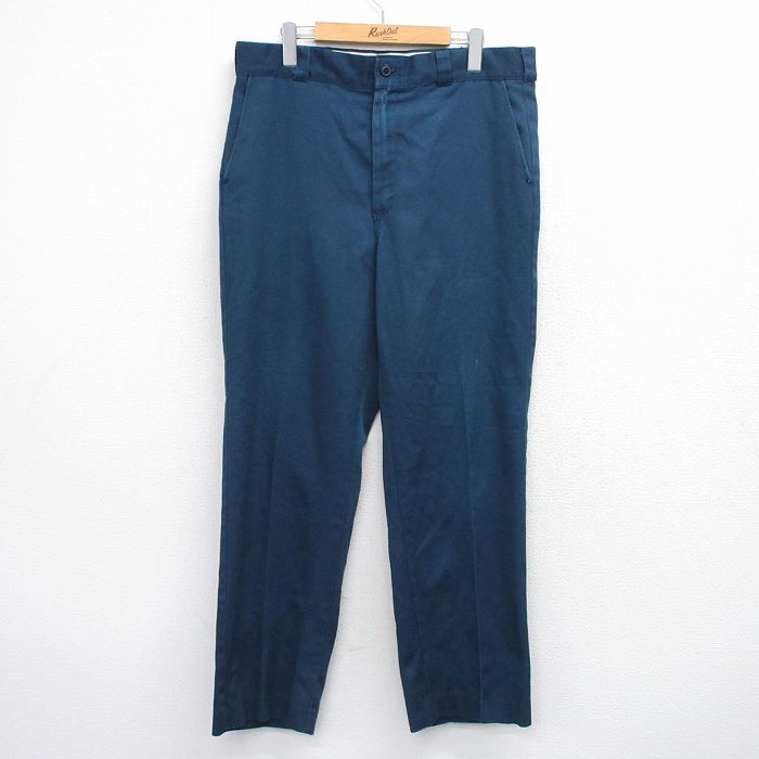 W36★古着 ワーク パンツ メンズ 80年代 80s USA製 タロン 紺 26jan14