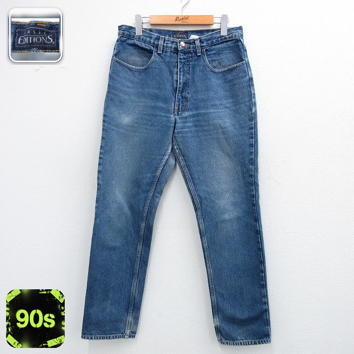 ベーシックエディションズ 90s ジーンズ ヒゲ ネイビー W31 | 古着