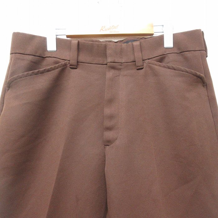 古着通販 W35☆古着 FARAH スラックス パンツ メンズ 80年代 80s 茶
