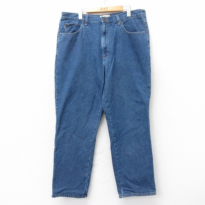 W38★古着 エルエルビーン ジーンズ メンズ 00年代 00s コットン 紺 デニム 内側フランネル 26jan21