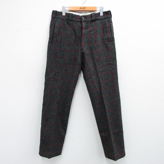 90s パンツ チェック グレー W34 | 古着