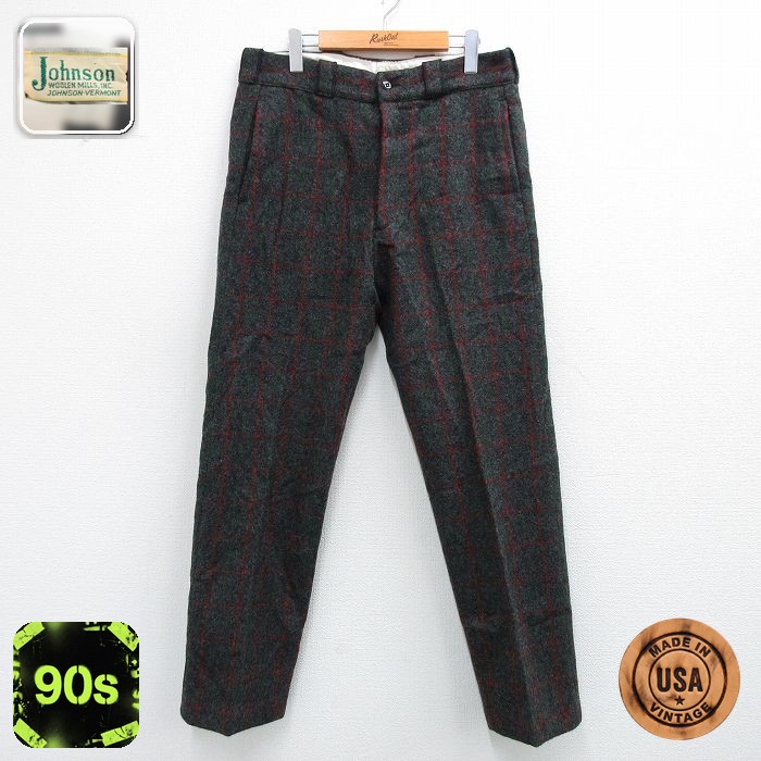 【50%OFF】90s パンツ チェック グレー W34 | 古着