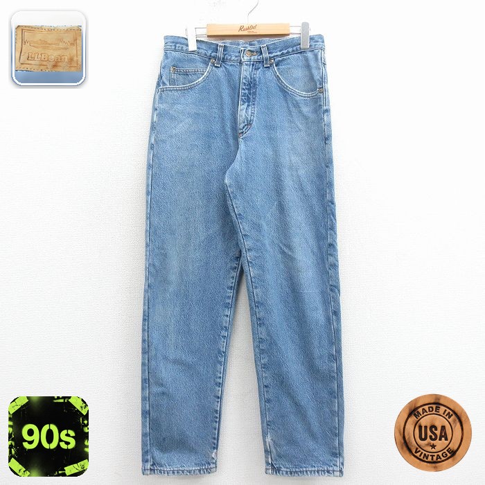 【50%OFF】エルエルビーン 90s ジーンズ 内側フランネル ネイビー W31 | 古着