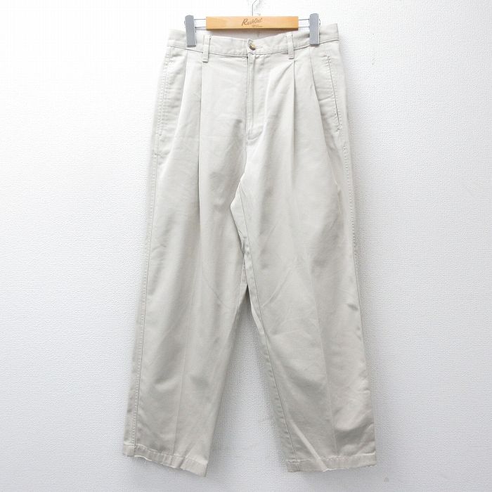 W29★古着 ラルフローレン チャップス ブランド パンツ メンズ 90年代 90s コットン 薄ベージュ 26jan27