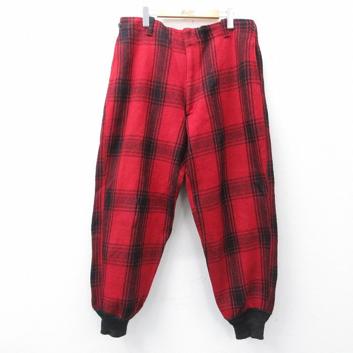 【20%OFF】ハンティングパンツ 80s チェック レッド W38 | 古着