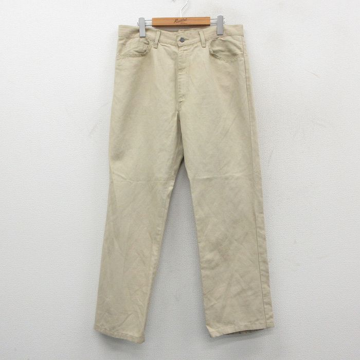 W36★古着 リーバイス Levis パンツ メンズ リネン イタリア製 ベージュ【spe】 26jan30