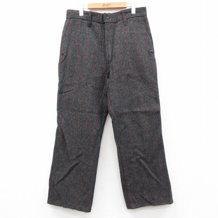ウール チェック パンツ 濃グレー W34 | 古着