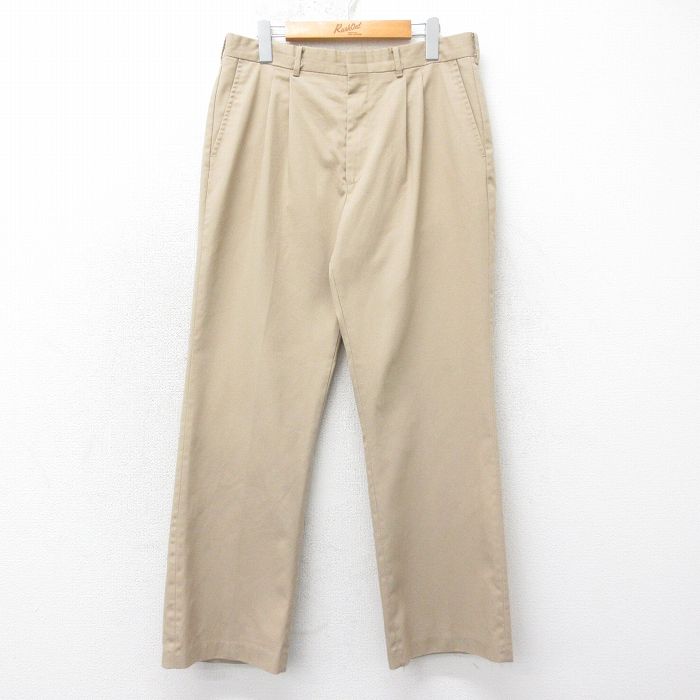 W34★古着 パンツ メンズ 80年代 80s USA製 タロン ベージュ26feb03