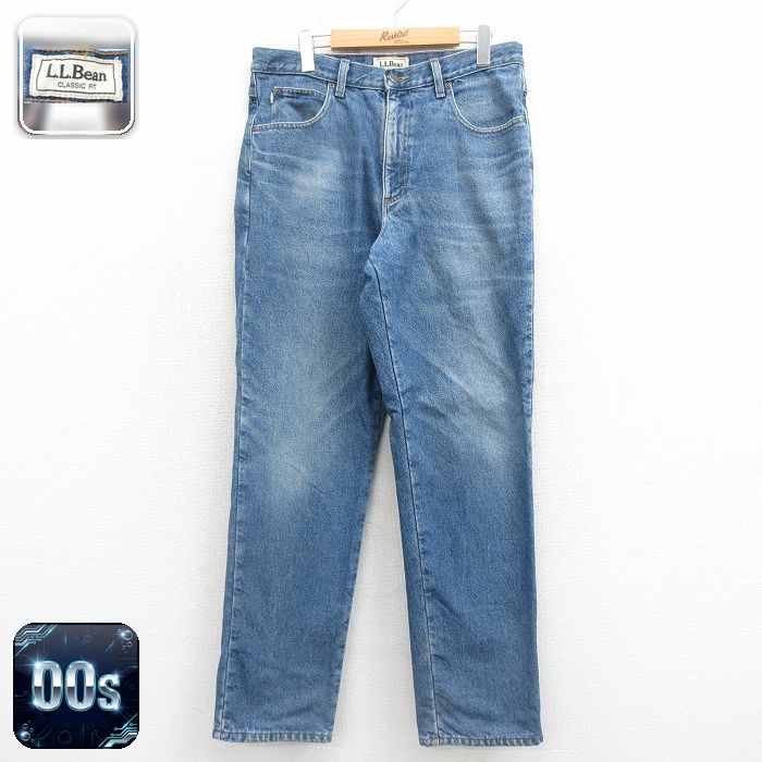 エルエルビーン 00s ジーンズ ヒゲ ネイビー W34 | 古着