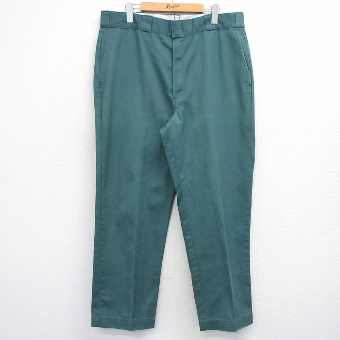 W38★古着 ディッキーズ ワーク パンツ メンズ 80年代 80s USA製 タロン 緑【spe】 26feb13
