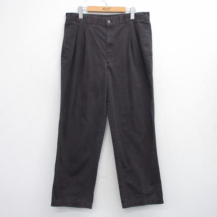W36★古着 ドッカーズ パンツ メンズ 90年代 90s コットン USA製 こげ茶 26feb13