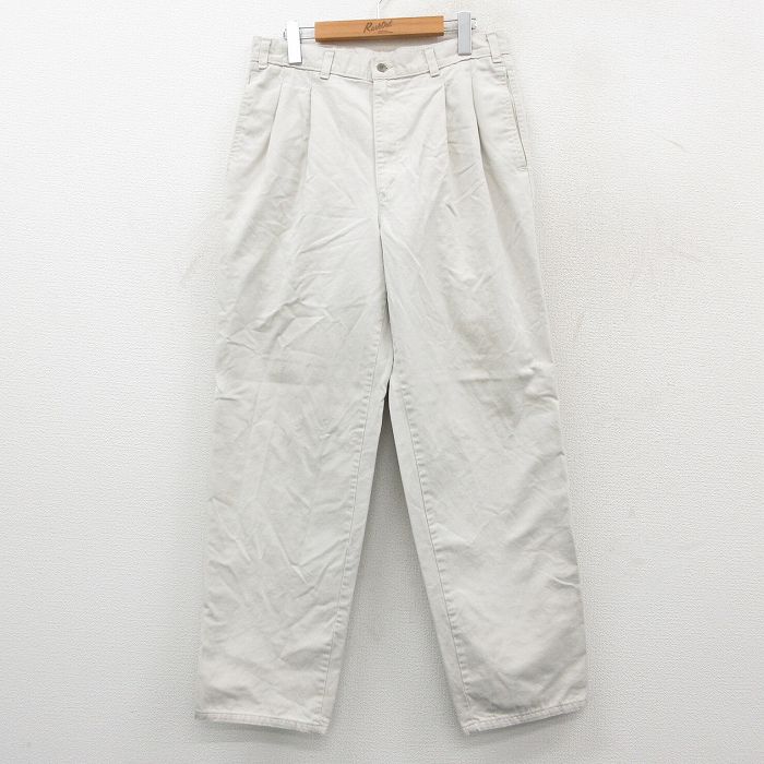 W32★古着 ドッカーズ パンツ メンズ 90年代 90s コットン USA製 薄ベージュ 26feb14