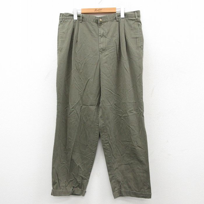 W38★古着 オールドネイビー OLD NAVY パンツ メンズ コットン 濃緑 26feb14