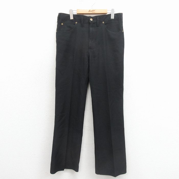 W36★古着 KARMAN ランチャー パンツ メンズ 80年代 80s USA製 黒 26feb16