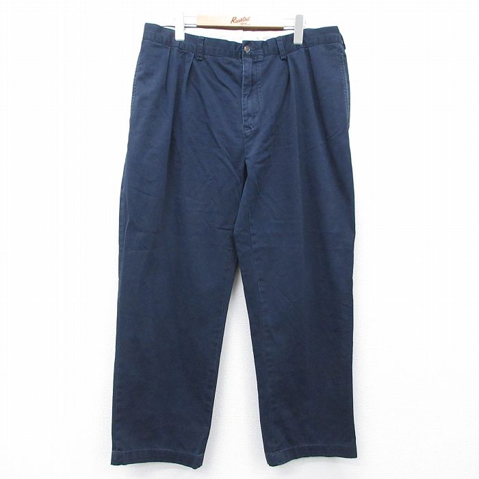 W37★古着 ラルフローレン ブランド パンツ メンズ 90年代 90s コットン 濃紺 26feb20