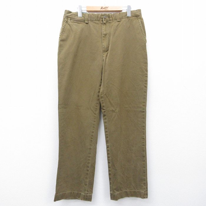 W35★古着 ラルフローレン ブランド パンツ メンズ 90年代 90s コットン 薄緑 26feb20