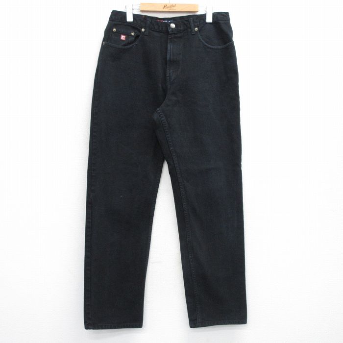 W34★古着 ラルフローレン チャップス ブランド ジーンズ メンズ 90年代 90s コットン 黒 デニム 26feb25