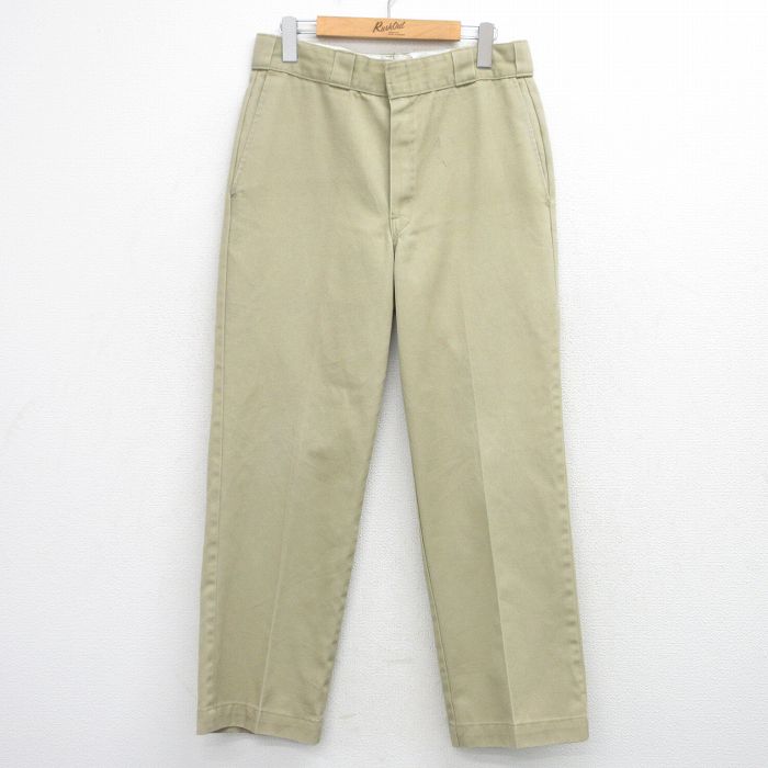 W31★古着 ディッキーズ ワーク パンツ メンズ 80年代 80s USA製 ベージュ【spe】 26feb27