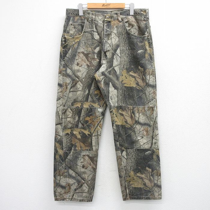 W34★古着 ラングラー ハンティング パンツ メンズ リアルツリー ダブルニー コットン ベージュ他 迷彩【spe】 26mar02
