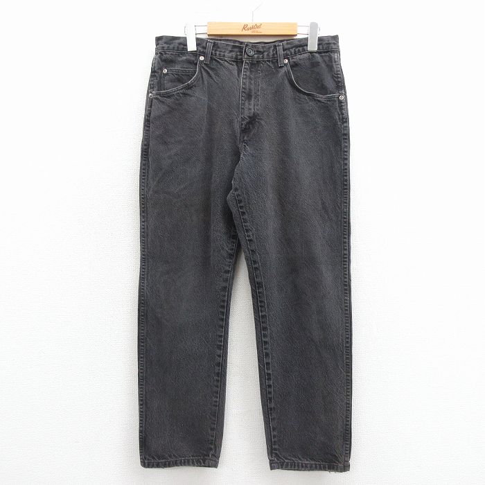 W33★古着 ラングラー ジーンズ メンズ 00年代 00s コットン 黒 デニム【spe】 26mar03