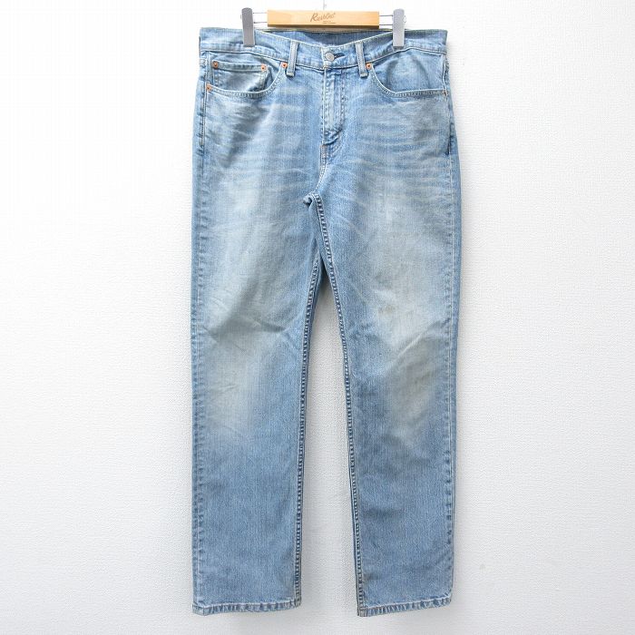 W34★古着 リーバイス Levis 514 ジーンズ メンズ ヒゲ 紺 デニム 26mar09