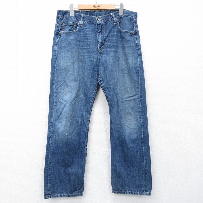 W35★古着 リーバイス Levis ジーンズ メンズ ヒゲ コットン 紺 デニム【spe】 26mar10