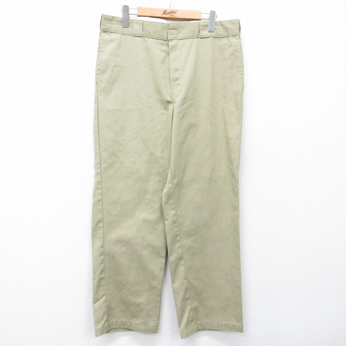 W36★古着 ディッキーズ ワーク パンツ メンズ 874 ベージュ系 26mar10
