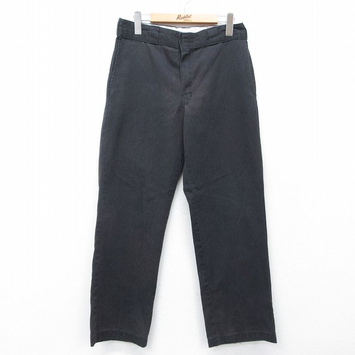 W32★古着 ディッキーズ ワーク パンツ メンズ 874 黒 26mar10