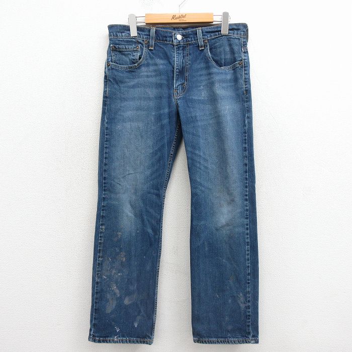W32★古着 リーバイス Levis 569 ジーンズ メンズ ヒゲ 紺 デニム 26mar10