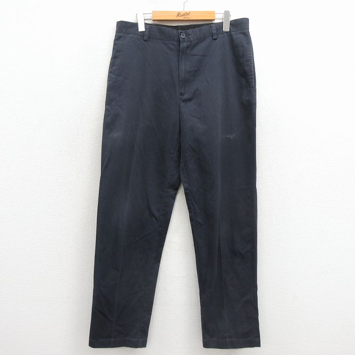 W34★古着 エルエルビーン パンツ メンズ 00年代 00s コットン 黒 26mar13