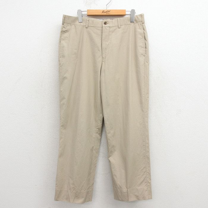 W34★古着 ブルックスブラザーズ ブランド パンツ メンズ コットン ベージュ【spe】 26mar13