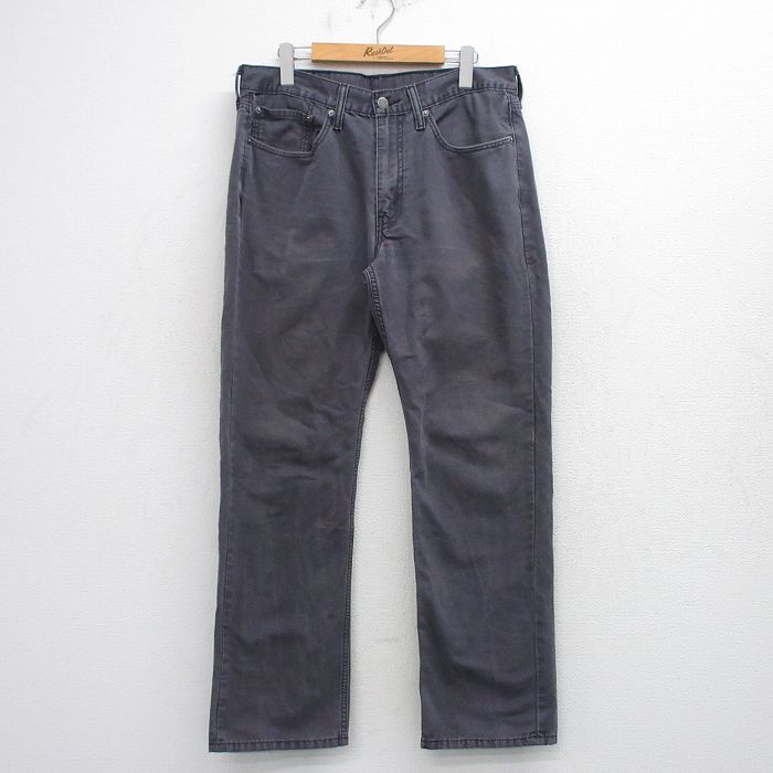 W34★古着 リーバイス Levis 514 ジーンズ メンズ コットン 濃グレー デニム 26mar14