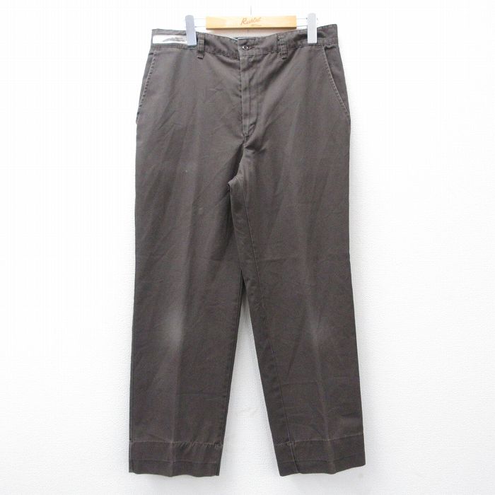 W33★古着 レッドキャップ ワーク パンツ メンズ 90年代 90s USA製 茶 26mar14