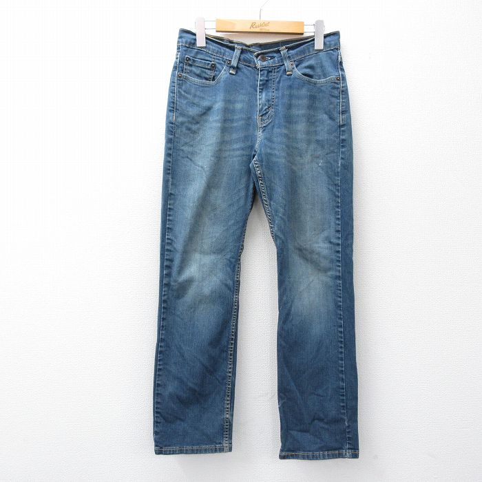 W29★古着 リーバイス Levis 514 ジーンズ メンズ ヒゲ 紺 デニム 26mar16