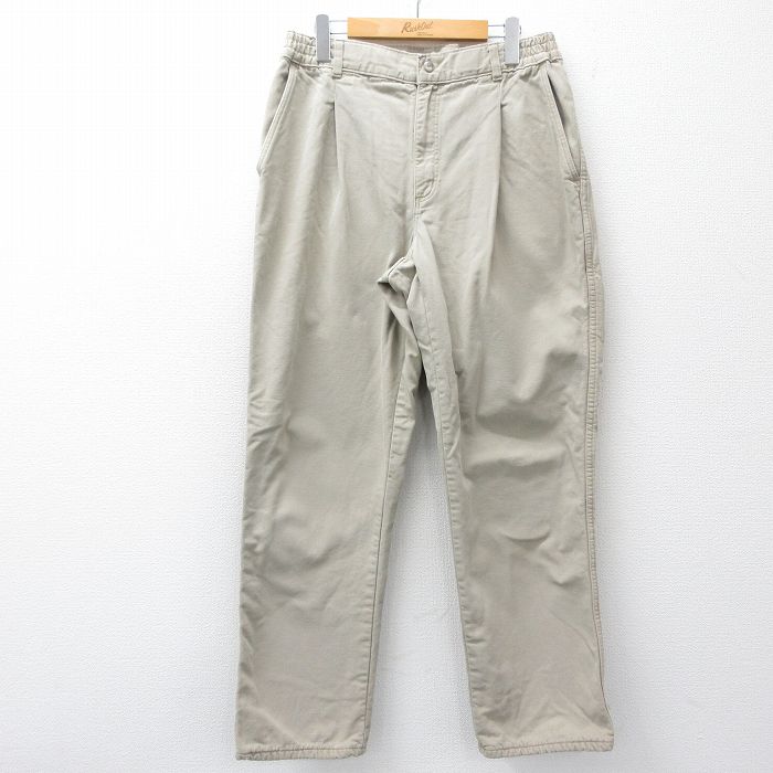 エルエルビーン 90s パンツ 内側フランネル ベージュ W34 | 古着