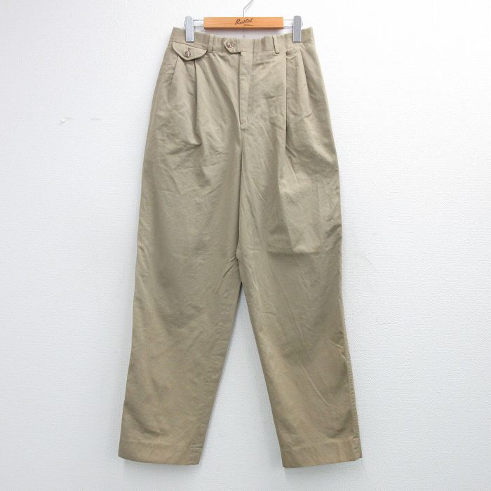 W30★古着 パンツ メンズ 80年代 80s コットン USA製 ベージュ 26mar21