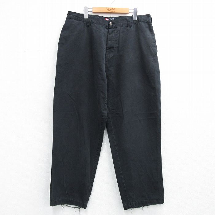 W37★古着 ラルフローレン チャップス ブランド パンツ メンズ 90年代 90s コットン 黒 26mar21