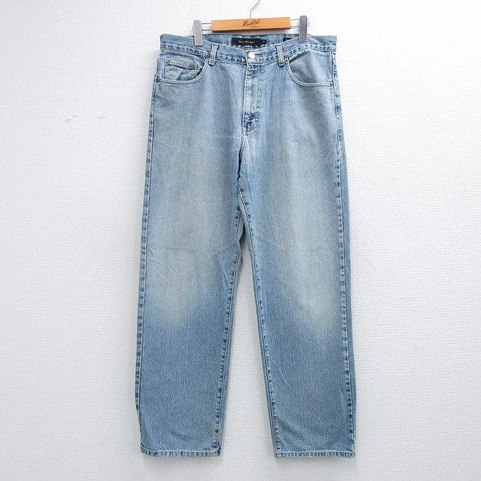 W36★古着 カルバンクライン ブランド ジーンズ メンズ 薄紺 デニム 26mar21