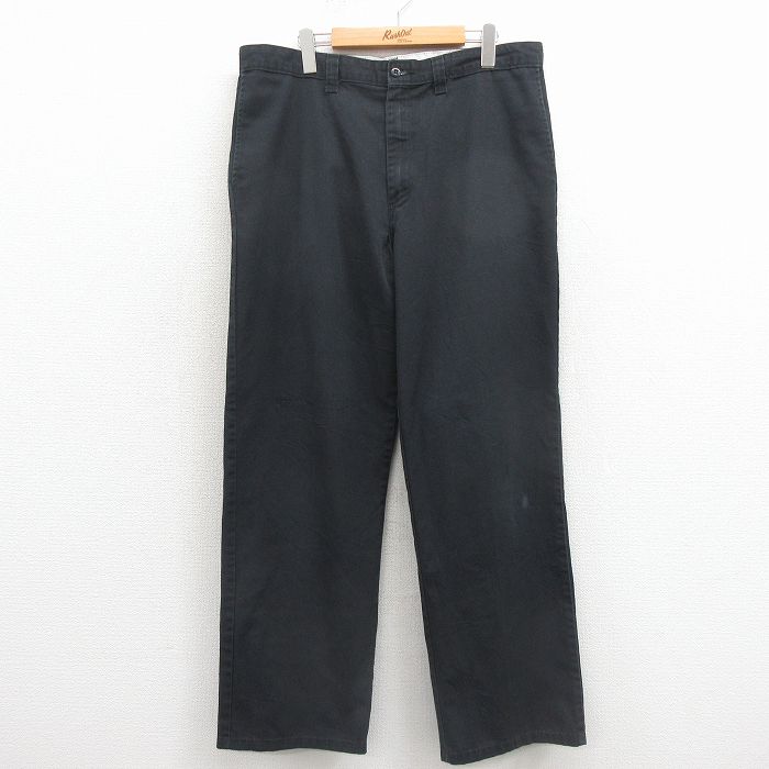 W36★古着 ディッキーズ ワーク パンツ メンズ 黒 26mar24
