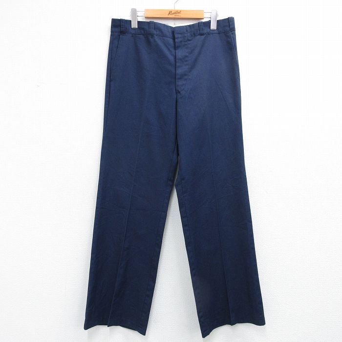 W34★古着 ワーク パンツ メンズ 90年代 90s USA製 紺 26mar25