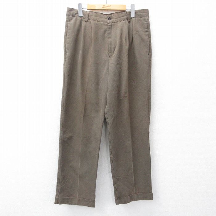 ドッカーズ パンツ チェック ブラウン 実寸W34 | 古着