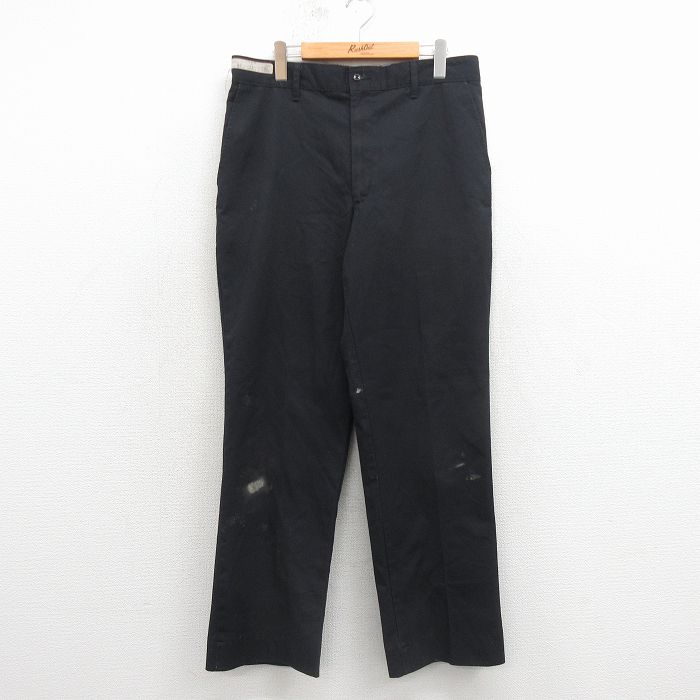 W34★古着 ワーク パンツ メンズ 90年代 90s USA製 黒 26apr06