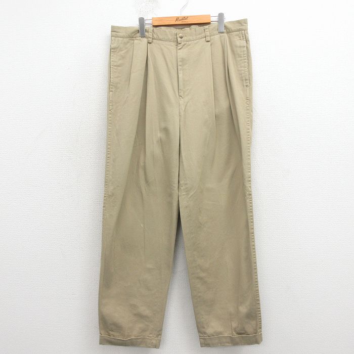 W36★古着 ノーティカ ブランド パンツ メンズ 90年代 90s コットン ベージュ【spe】 26apr13